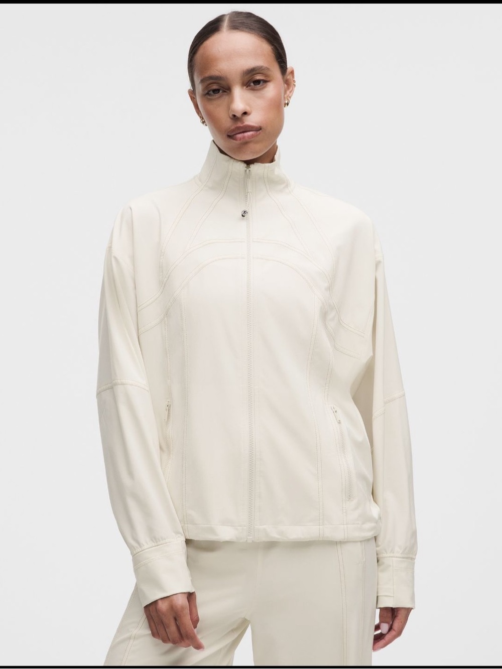 Lululemon Define Oversized Jacket Swift Light Ivory / Wacky Khaki 10